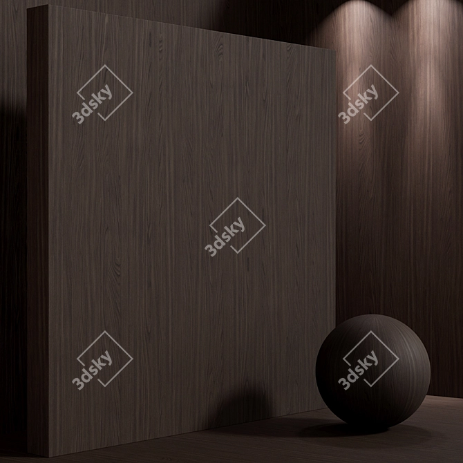 Seamless Walnut Wood Material Set 3D model image 2