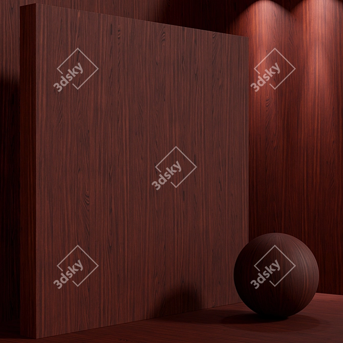 Seamless Walnut Wood Material Set 3D model image 3