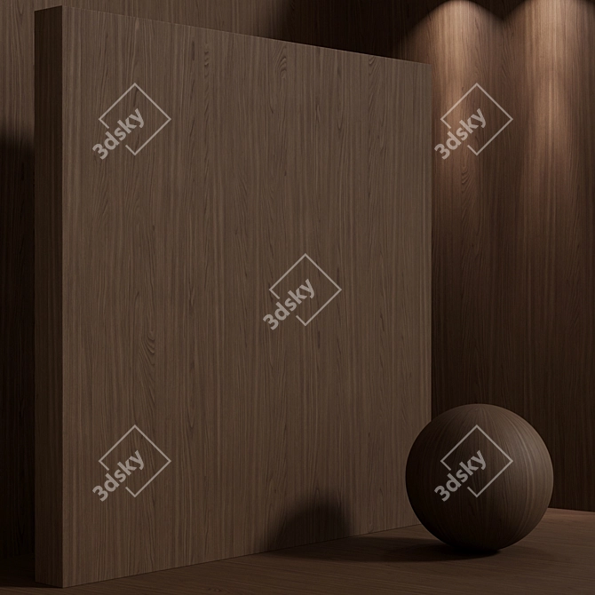 Seamless Walnut Wood Material Set 3D model image 4