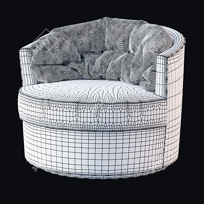 Elegant Fabric Chair Paris 3D model image 2