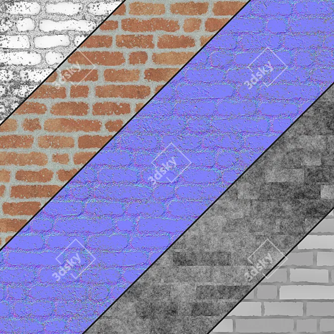 Seamless PBR Brick Material Pack 3D model image 6