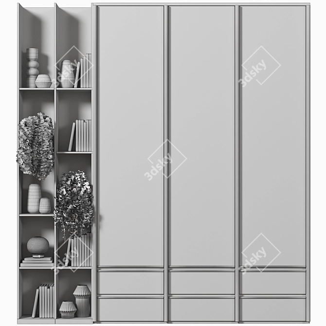 Premium Modern Wardrobe: High-Quality Customize 3D model image 7