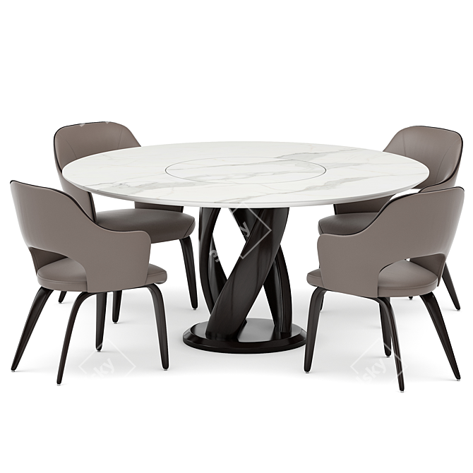 Elegant Dining Set Virtuos & Apriori 3D model image 1