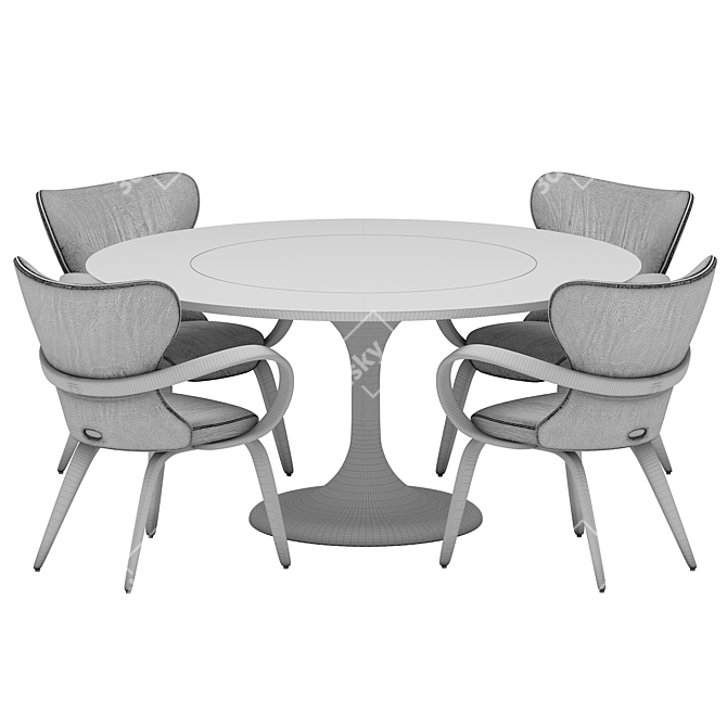 Apriori Dining Set in Nero Greco 3D model image 5