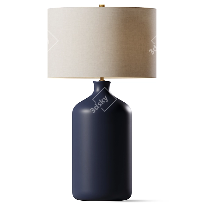 Sloane Ceramic Table Lamp White 3D model image 1