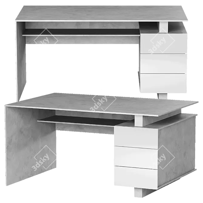 Sleek Renzo Desk Model 3D model image 1