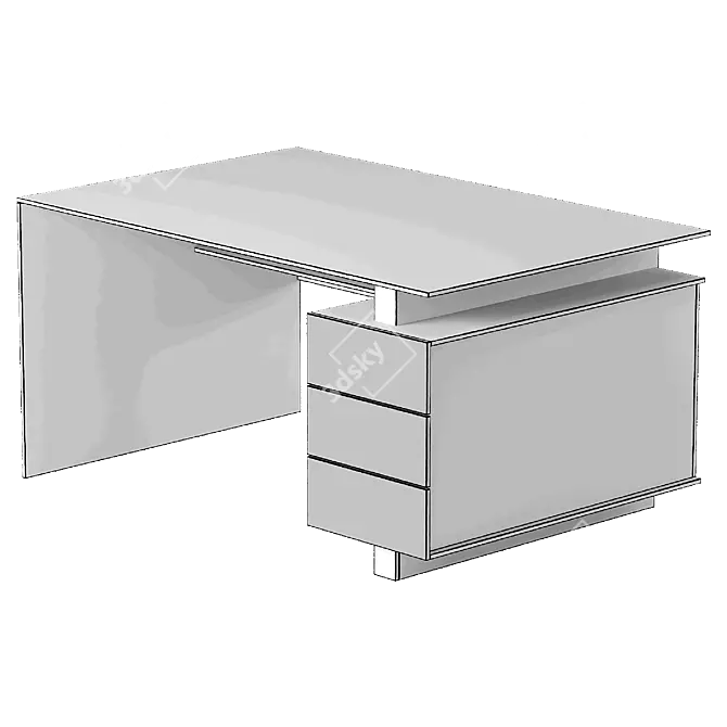 Sleek Renzo Desk Model 3D model image 5