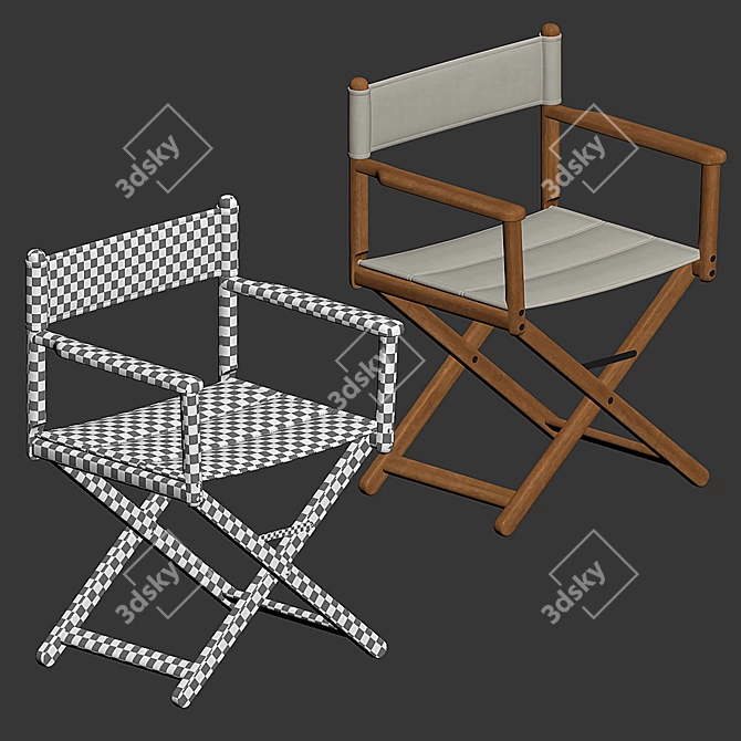 KRISTALIA STRIA Director's Chair Folding 3D model image 5