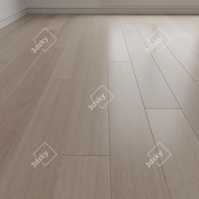 Wooden Parquet Flooring Texture Set 3D model image 1