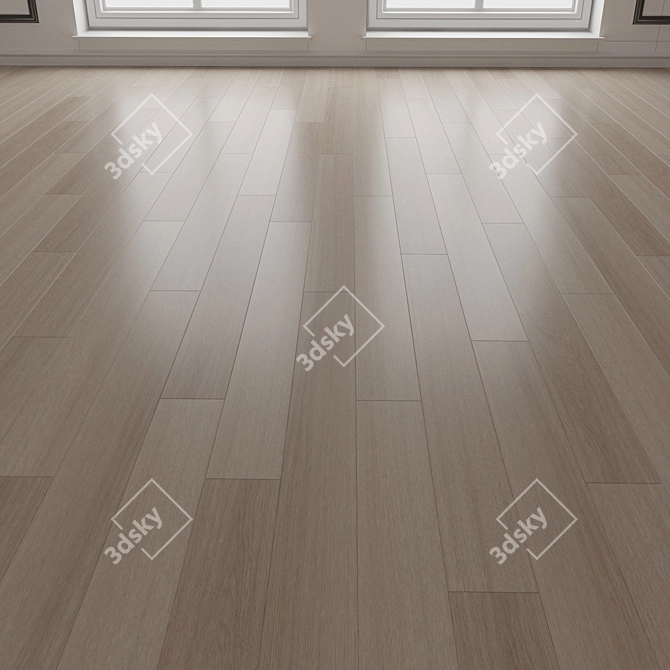 Wooden Parquet Flooring Texture Set 3D model image 3