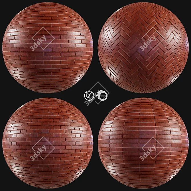 Seamless Realistic Brick PBR Material 3D model image 1