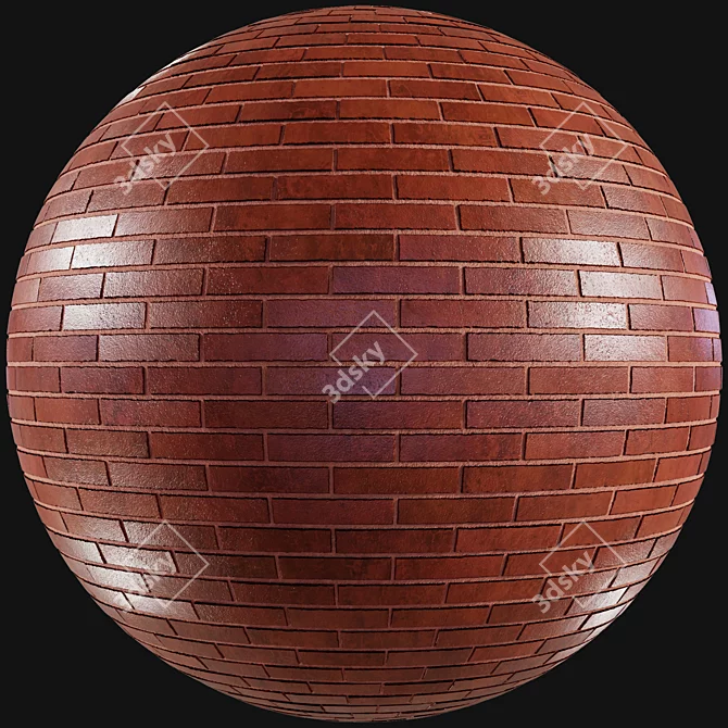 Seamless Realistic Brick PBR Material 3D model image 2