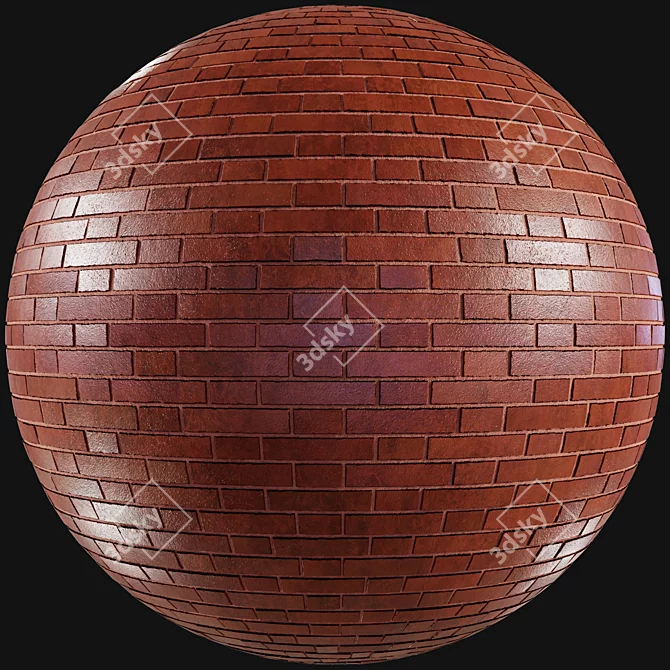 Seamless Realistic Brick PBR Material 3D model image 4