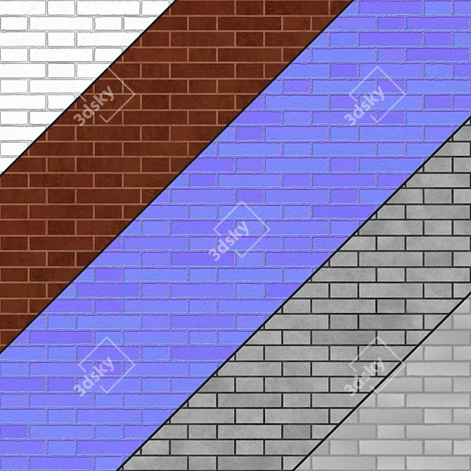 Seamless Realistic Brick PBR Material 3D model image 6