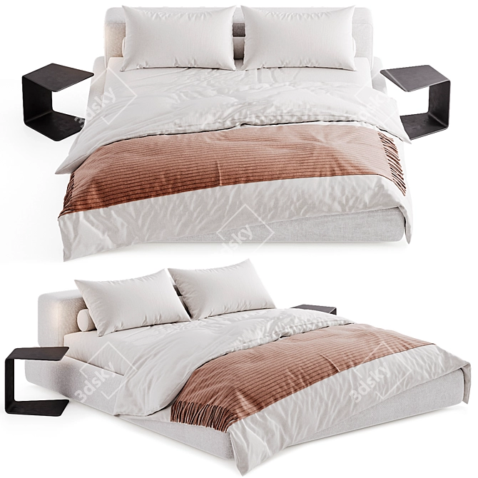 Elegant Aatom Slow Bed 3D model image 2