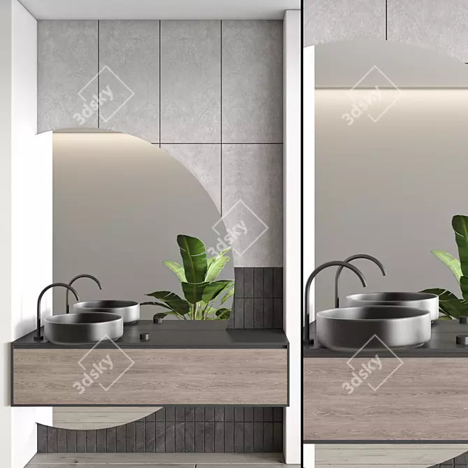 Modern Bathroom Furniture Set 121 3D model image 1