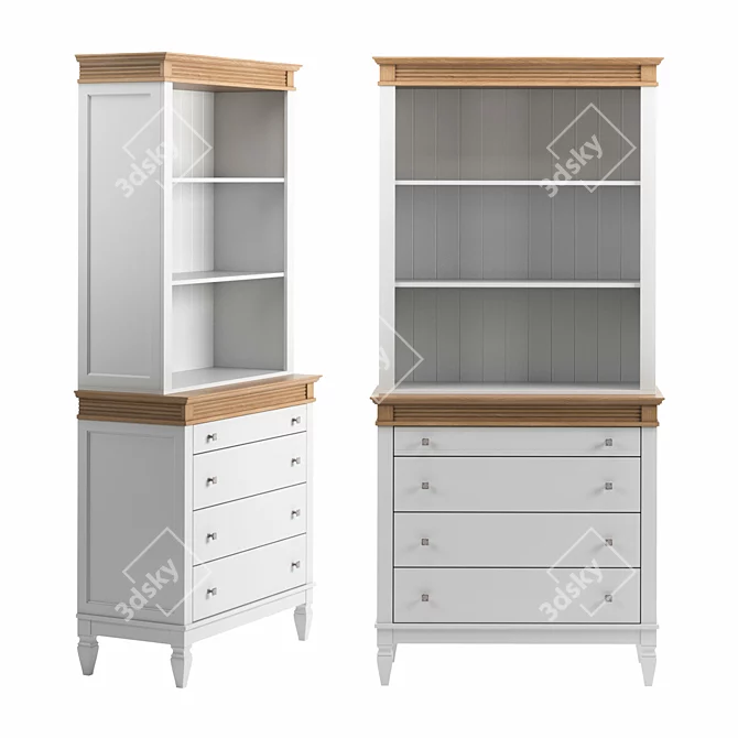 Olga Pine Buffet 200/204 3D model image 1