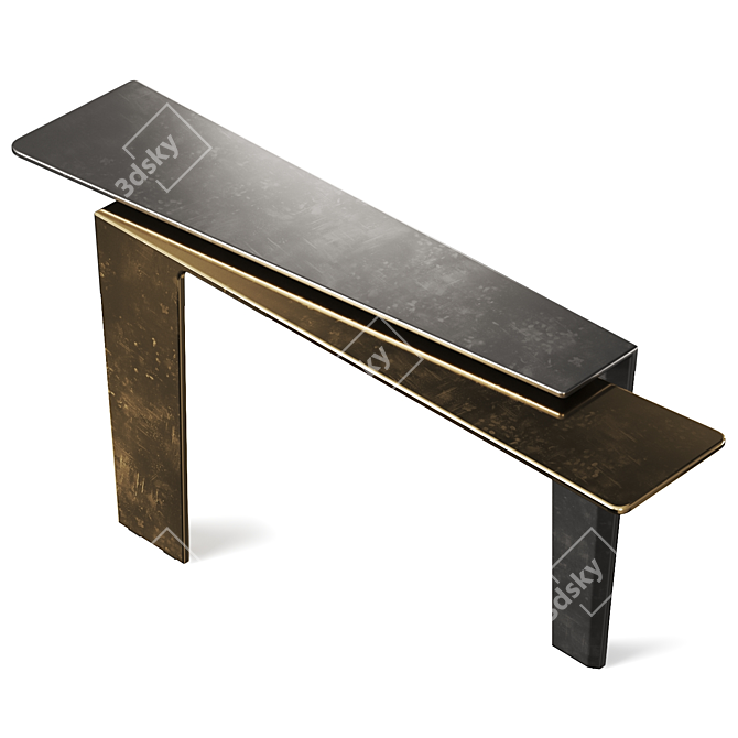 Contemporary Cement Console Table, Vray & Corona 3D model image 2