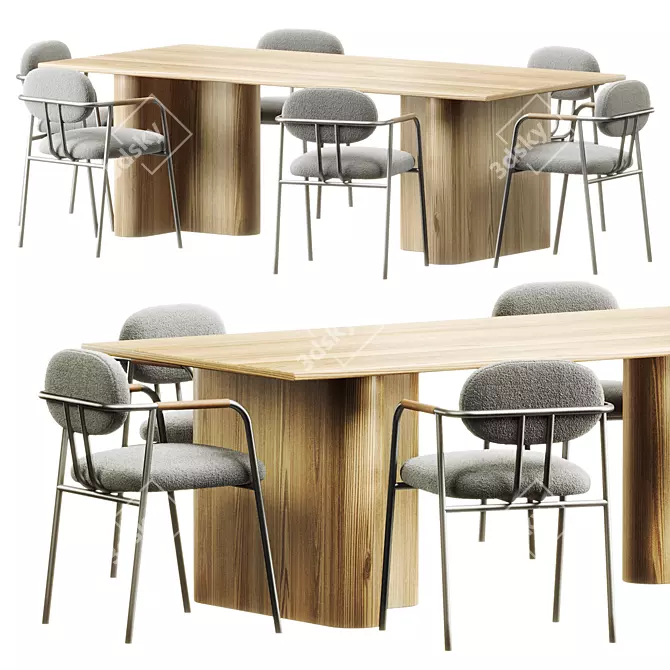 Modern Dining Set by Cb2 3D model image 1