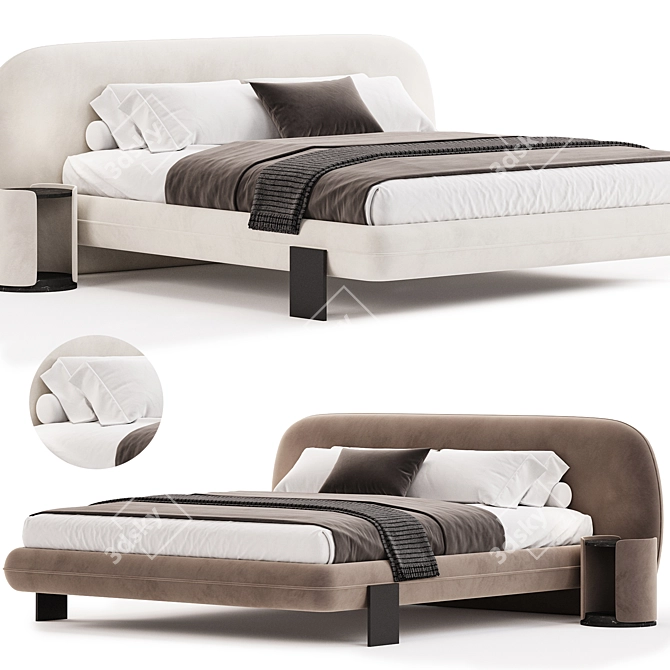 Saba Italia WABI 2017 Modern Bed 3D model image 1