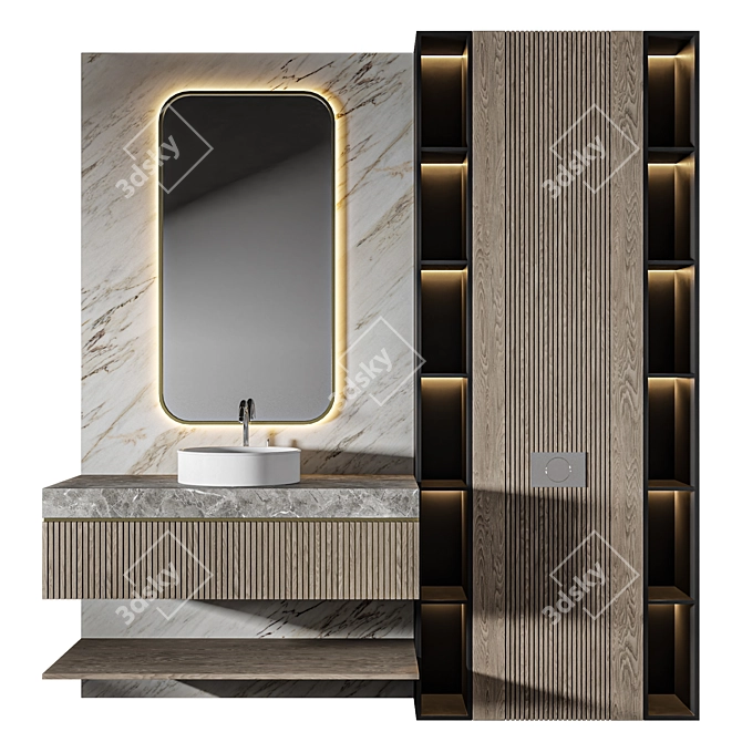 Luxury Bathroom 3D Model Set 3D model image 1