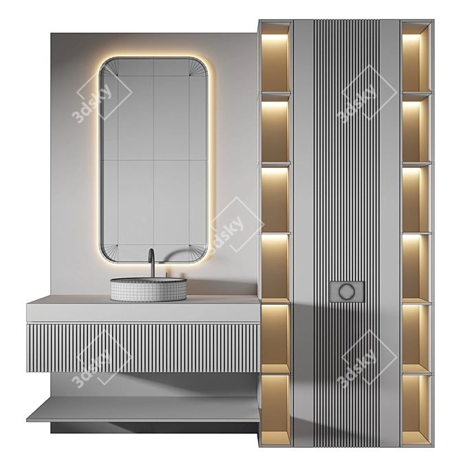 Luxury Bathroom 3D Model Set 3D model image 2