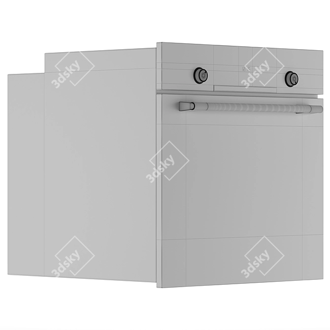 Bosch Electric Oven in Black & White 3D model image 4