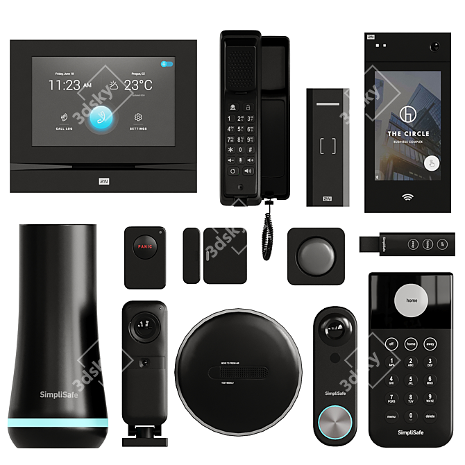 All-in-One Security Intercom System 3D model image 3