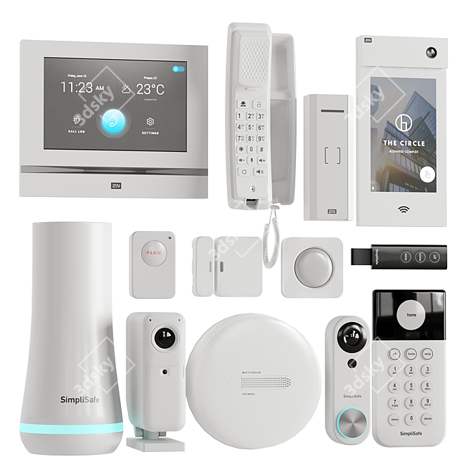 All-in-One Security Intercom System 3D model image 4