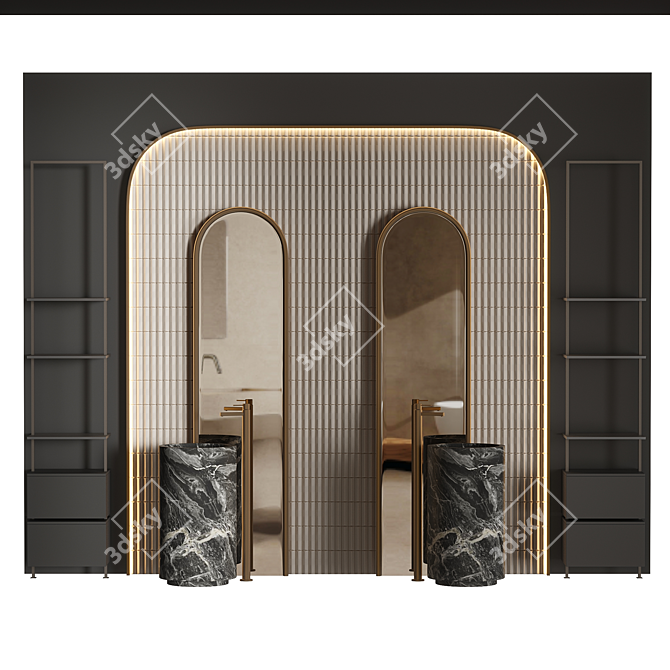 Modern Bathroom Vanity Set 18 3D model image 1