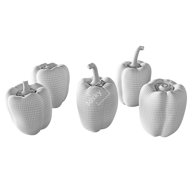 Texture-Ready Pepper Kitchen Decor 3D model image 2