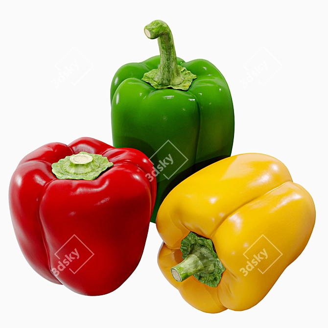 Texture-Ready Pepper Kitchen Decor 3D model image 6