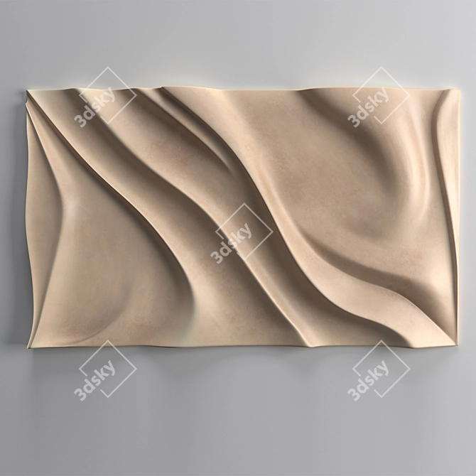 Sleek Wave Design Wall Art 3D model image 4