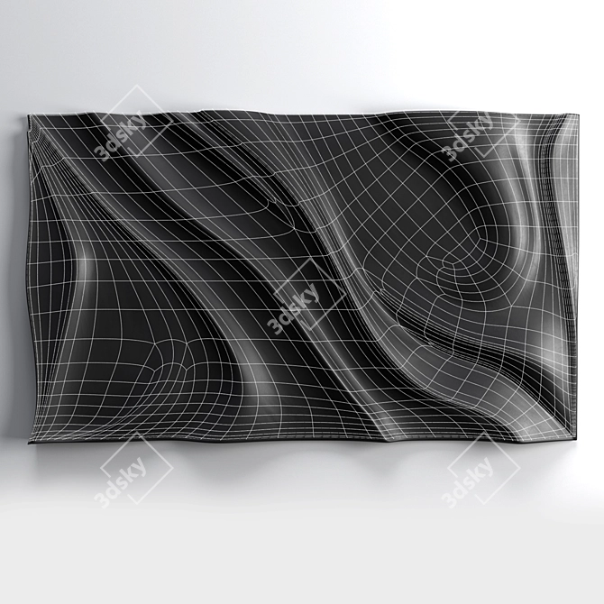 Sleek Wave Design Wall Art 3D model image 6