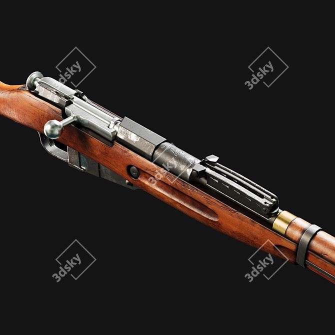 Historic Mosin Nagant Rifle 3D model image 2