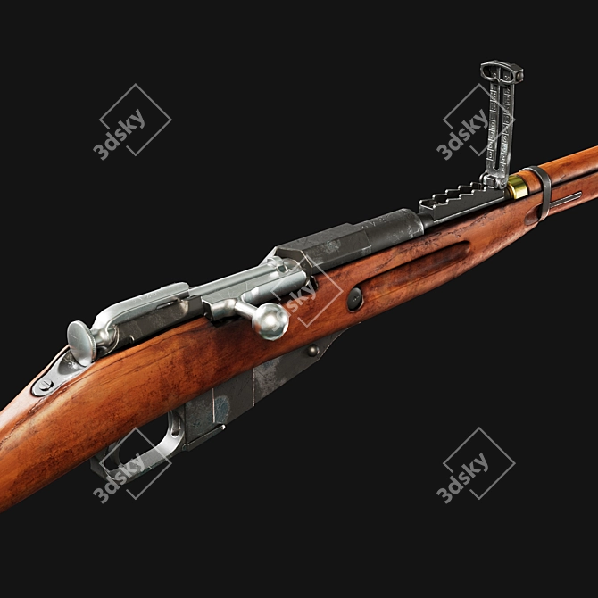 Historic Mosin Nagant Rifle 3D model image 3