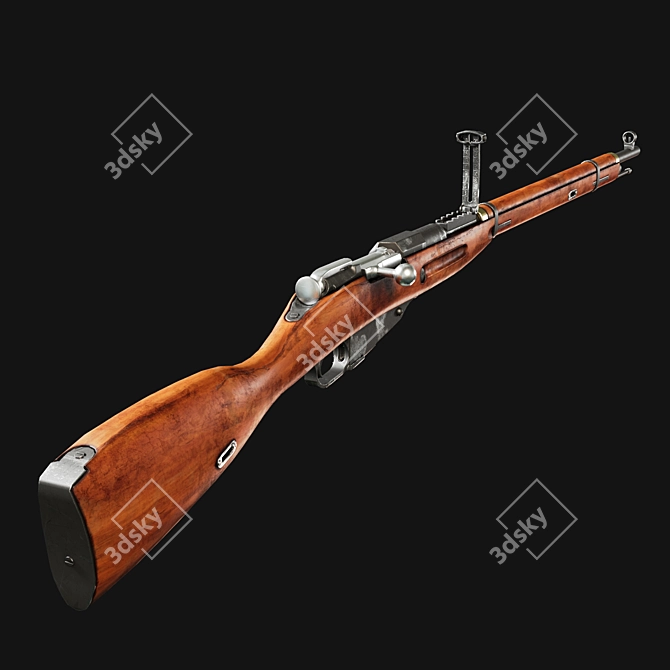 Historic Mosin Nagant Rifle 3D model image 4