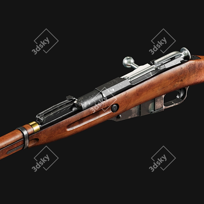 Historic Mosin Nagant Rifle 3D model image 5