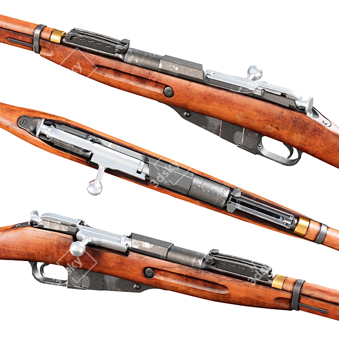 Historic Mosin Nagant Rifle 3D model image 9