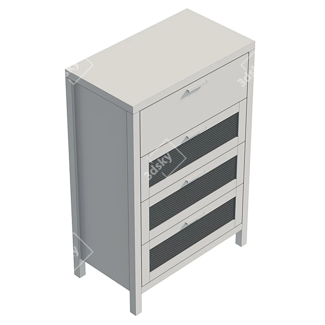 4-Drawer UV Unwrapped Dresser 3D model image 6