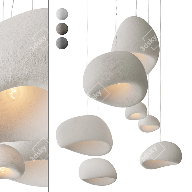 Handcrafted Khmara Pendant Lamps Set 3D model image 1