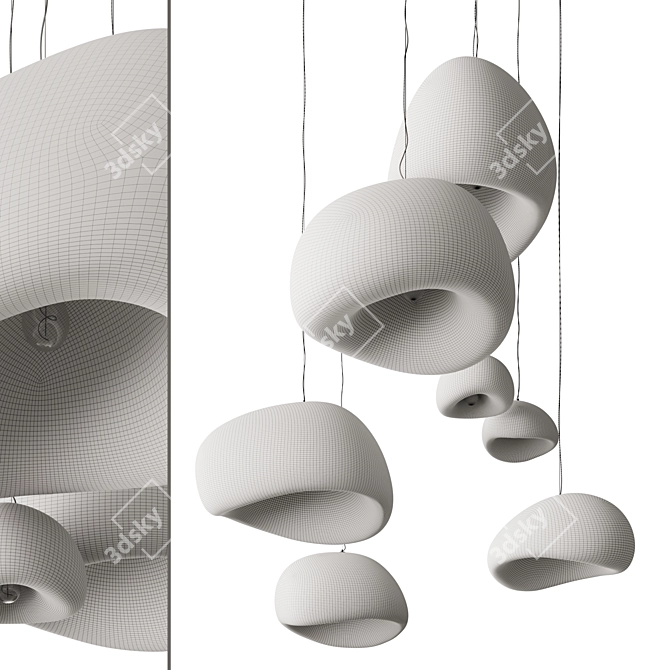 Handcrafted Khmara Pendant Lamps Set 3D model image 5