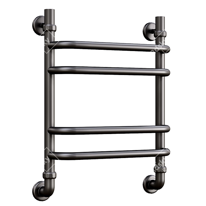 500x500mm Heated Towel Rail 3D model image 3