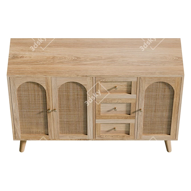 Modern UVW Map Sideboard - Real Size 3D model image 3