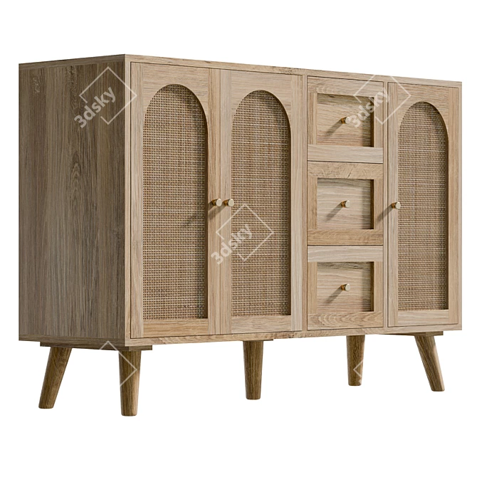 Modern UVW Map Sideboard - Real Size 3D model image 4