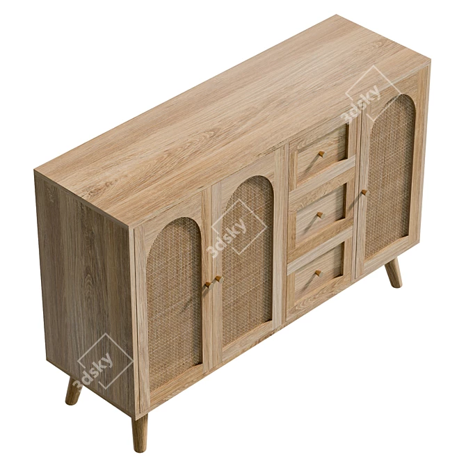 Modern UVW Map Sideboard - Real Size 3D model image 5