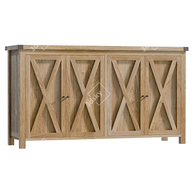  Modern Wood Storage Sideboard 3D model image 1