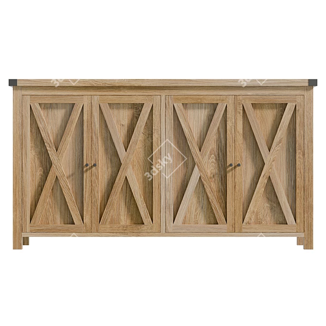  Modern Wood Storage Sideboard 3D model image 2