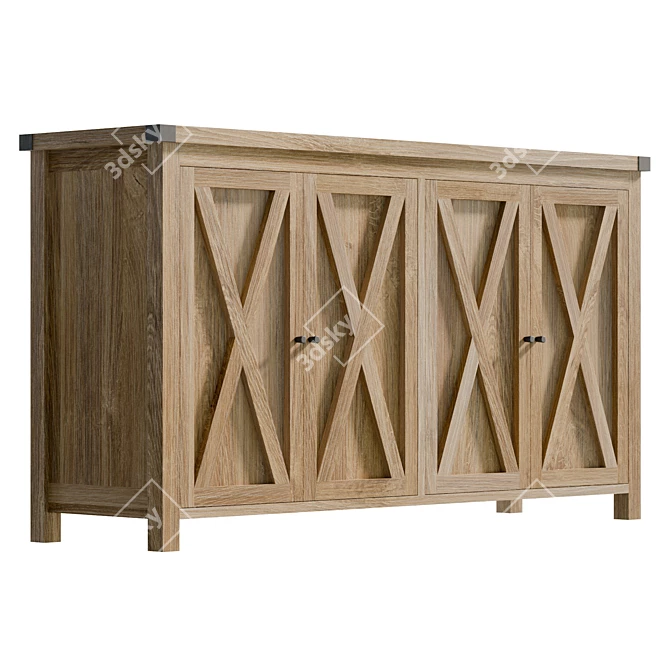  Modern Wood Storage Sideboard 3D model image 4