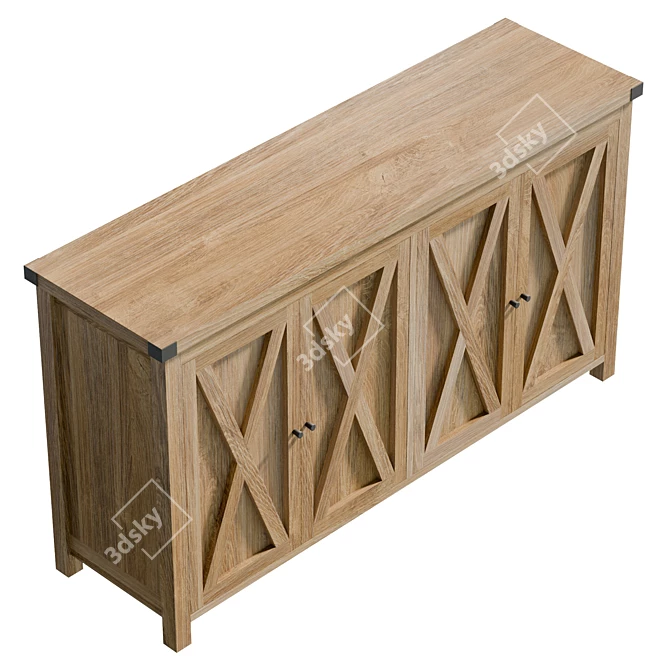  Modern Wood Storage Sideboard 3D model image 5